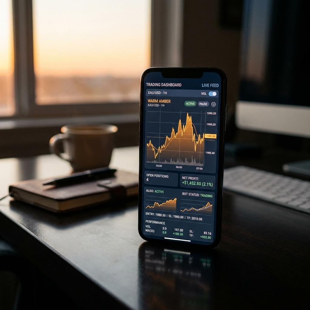 EverstoneCounsel Handels-Dashboard auf dem Smartphone